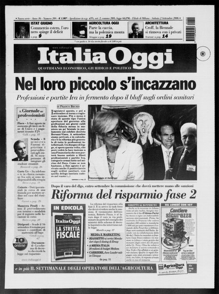 Italia oggi : quotidiano di economia finanza e politica